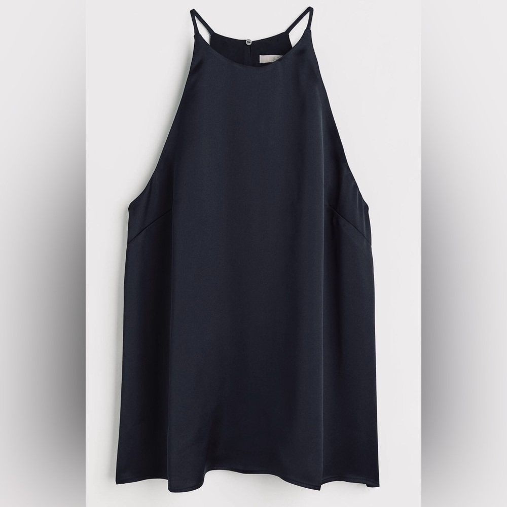 Madison Grey Women’s Black Sleeveless Satin Top - Size S